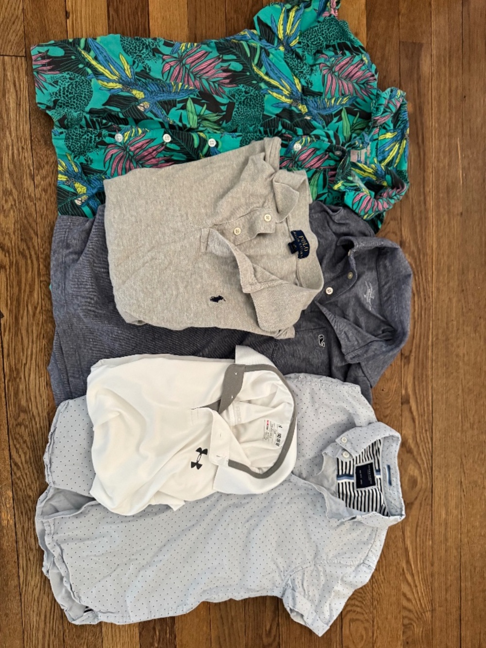 Lot of 5 boys short sleeve polo casual dress shirts Polo, vines, etc